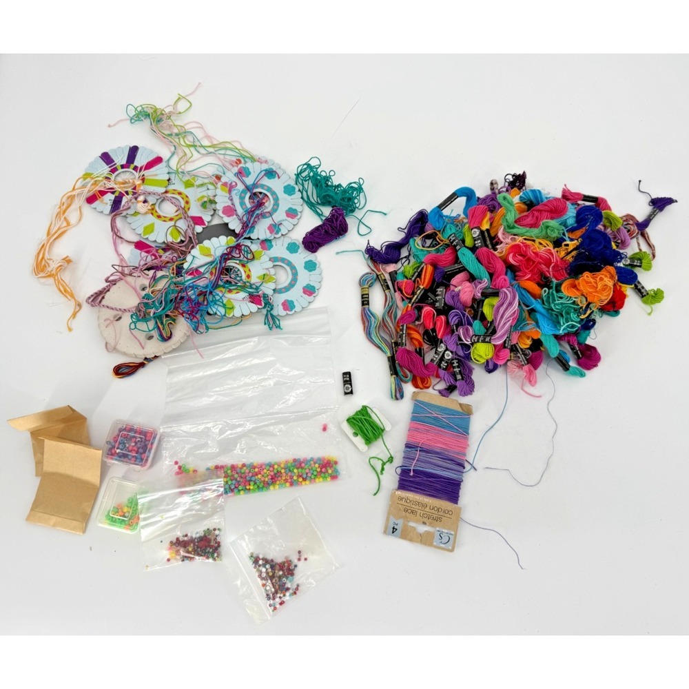 Friendship Bracelet Making Kit Lot Embroidery Floss Beads Craft DIY‎